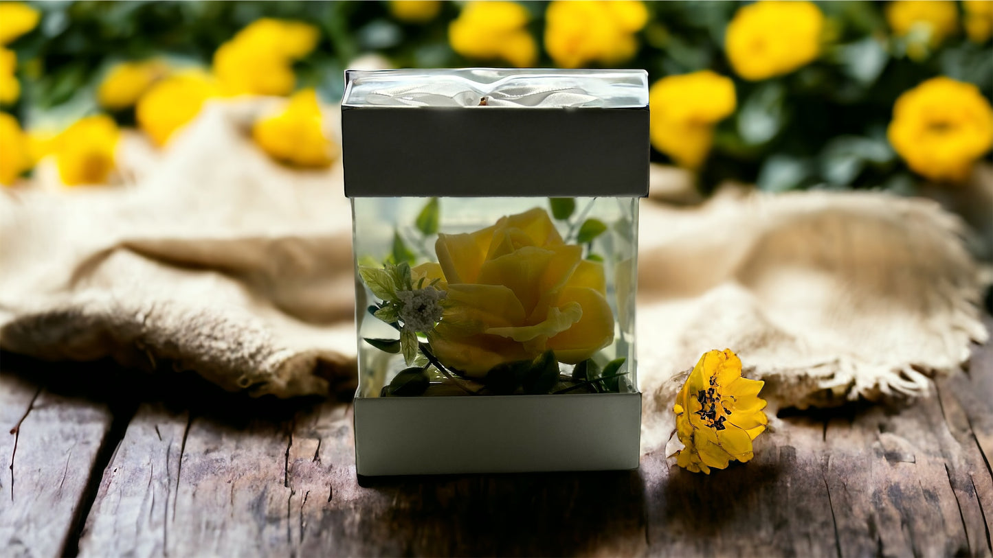 Yellow Rose Gift With Lemon Shea Soap Bar Underneath