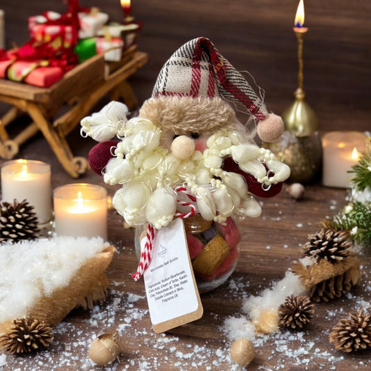 Santa with Miniature Holiday Bath Bombs