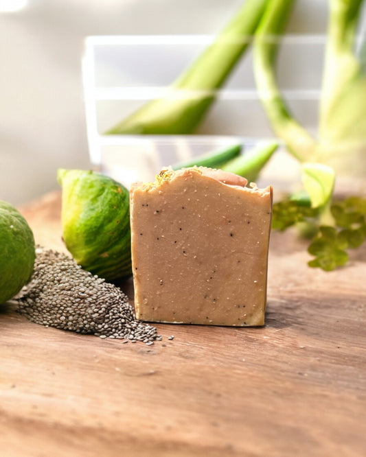 Cucumber Melon Artisan Soap with Poppy Seeds