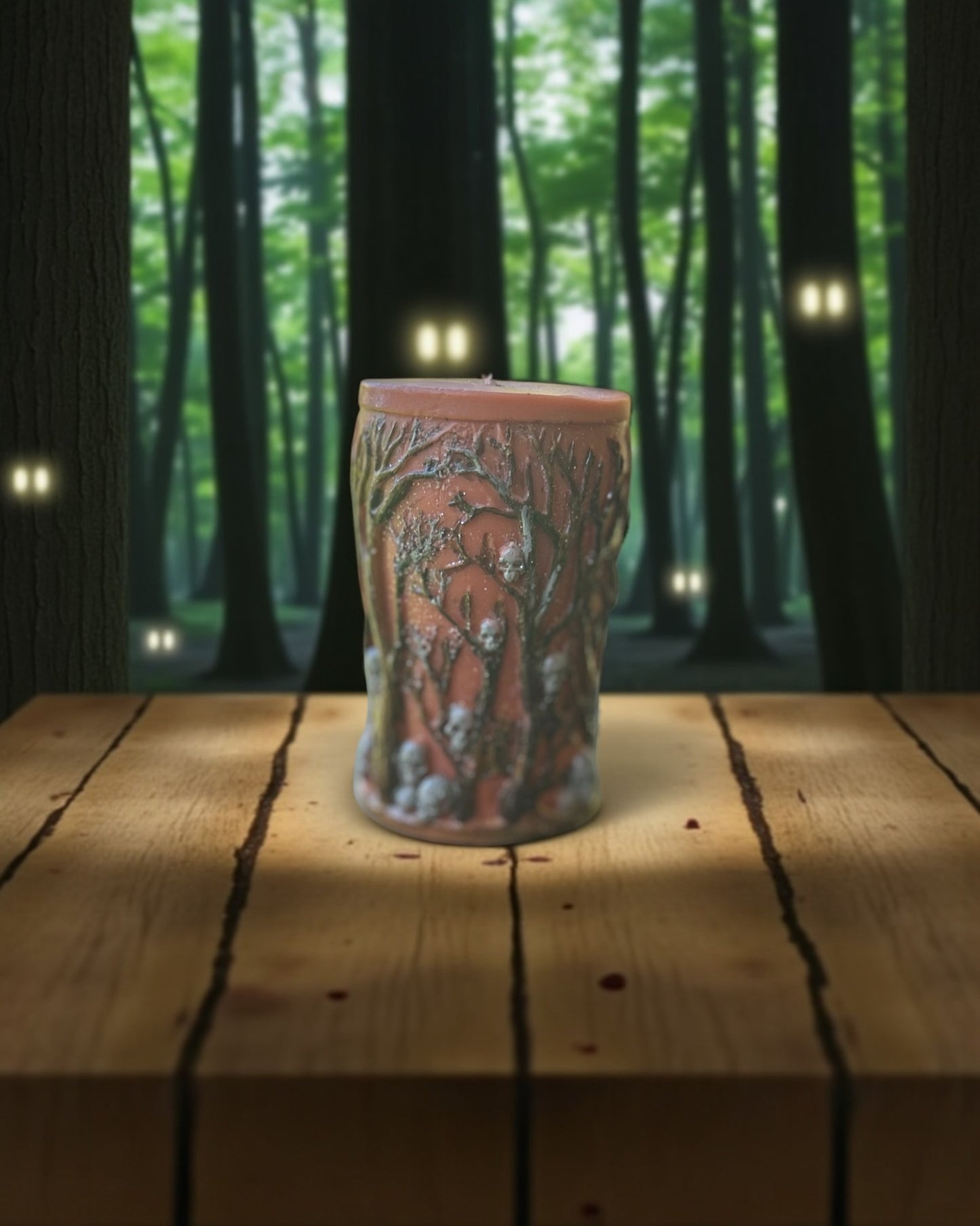 Whispering Pines and Spells Pillar Candle