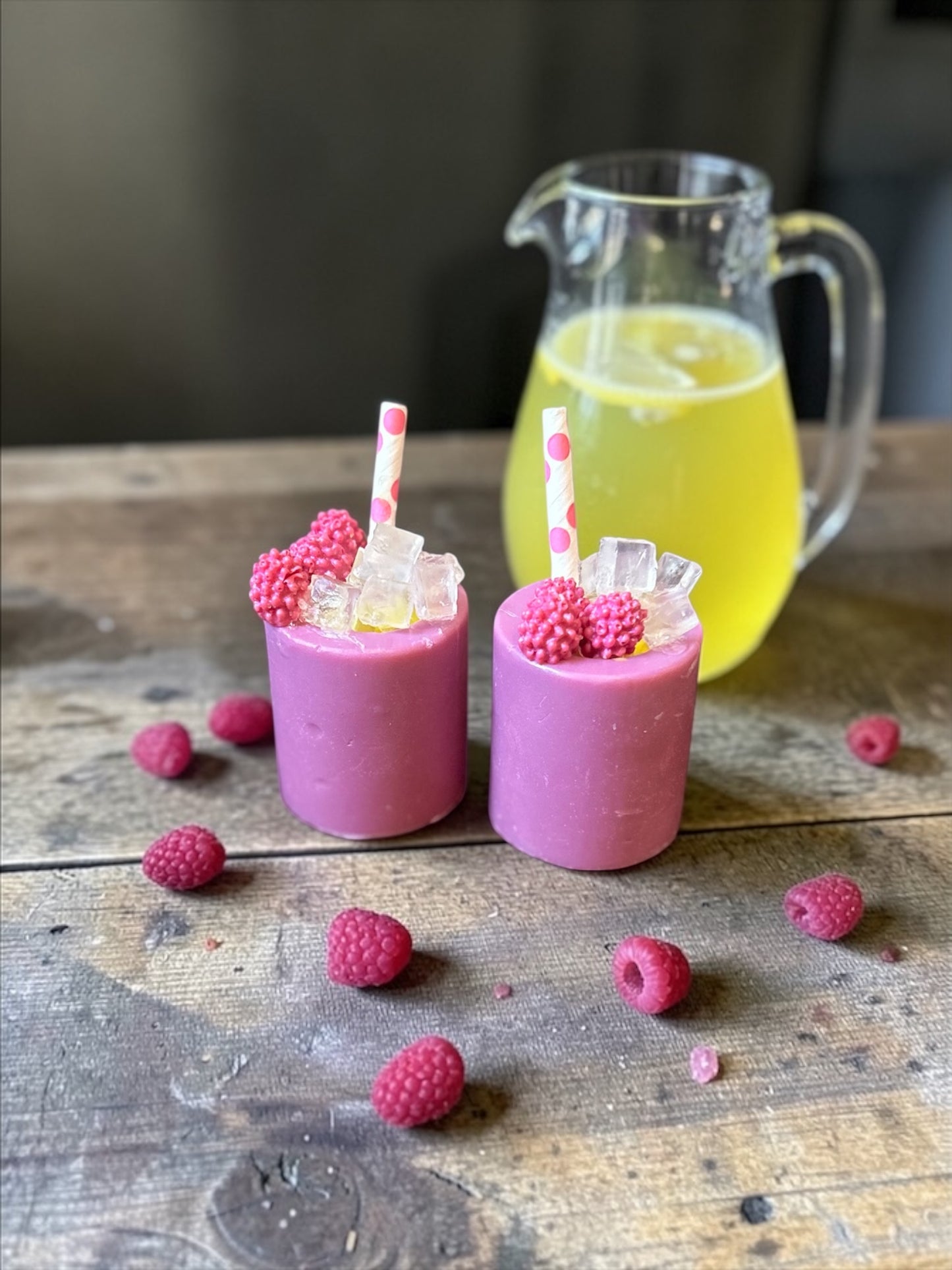 Two Goat Milk Raspberry Lemonade Soap Cups