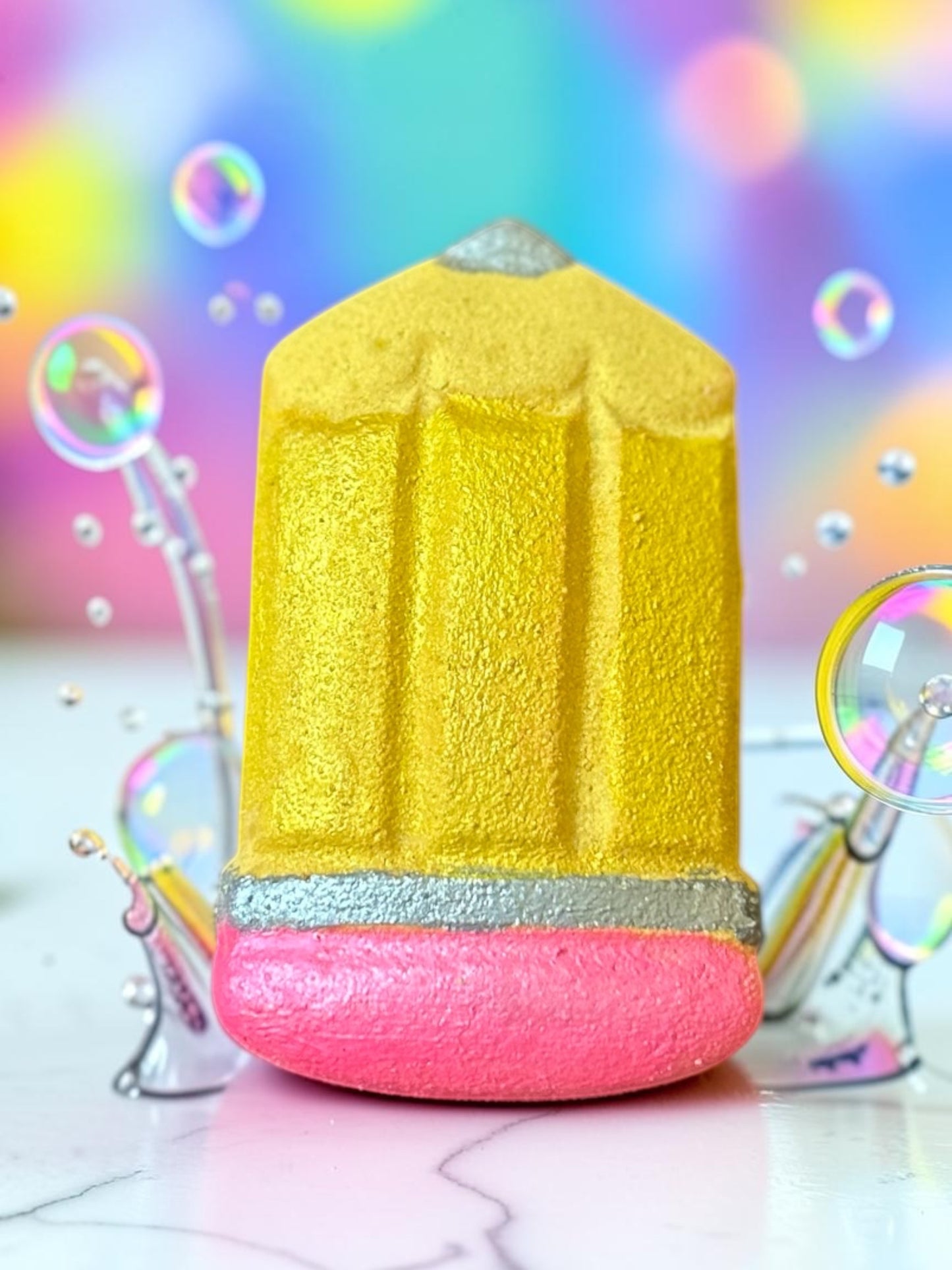 The Big Yellow Pencil Bath Bomb with Embeds